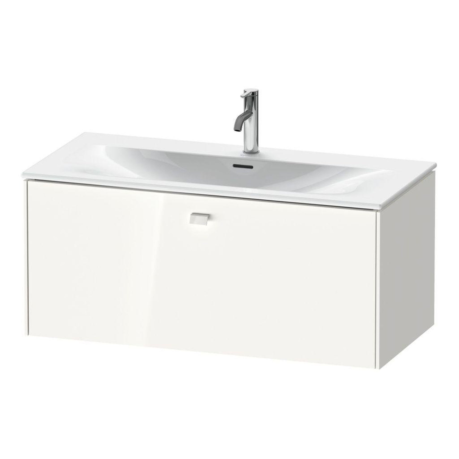Duravit Brioso BR42130 40" x 17" x 19" One Drawer Wall-Mount Vanity Unit in White High Gloss
