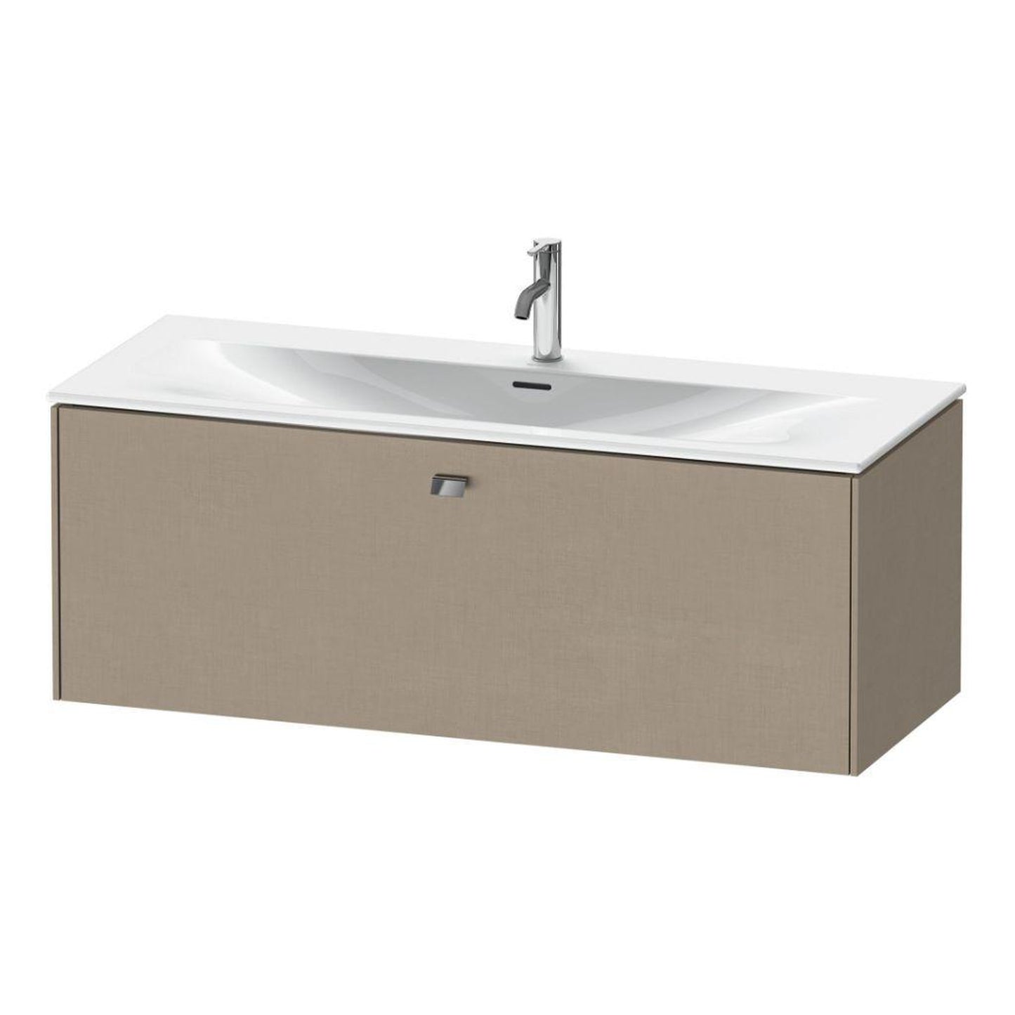 Duravit Brioso BR42140 48" x 17" x 19" One Drawer Wall-Mount Vanity Unit in Linen and Chrome Handle