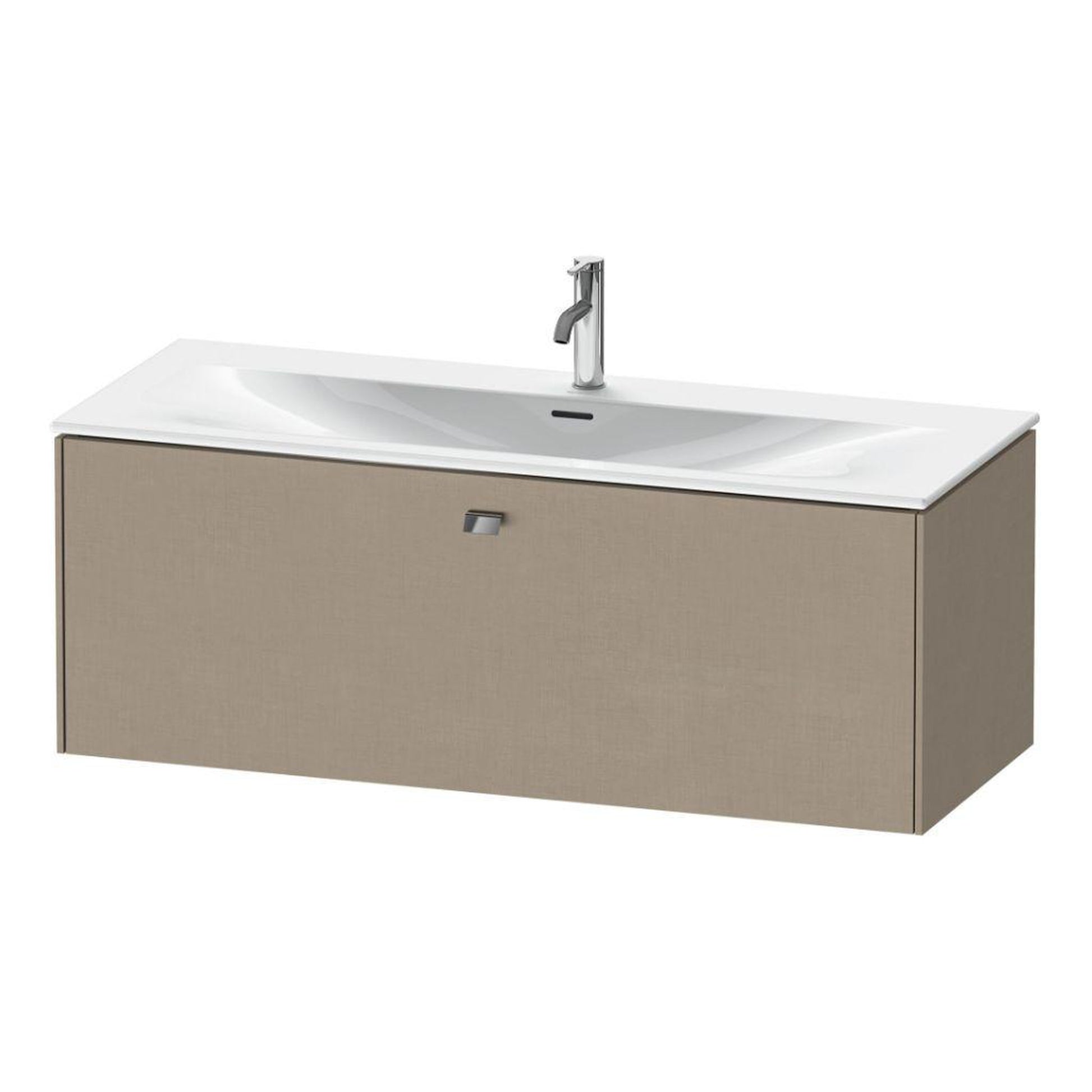 Duravit Brioso BR42140 48" x 17" x 19" One Drawer Wall-Mount Vanity Unit in Linen and Chrome Handle