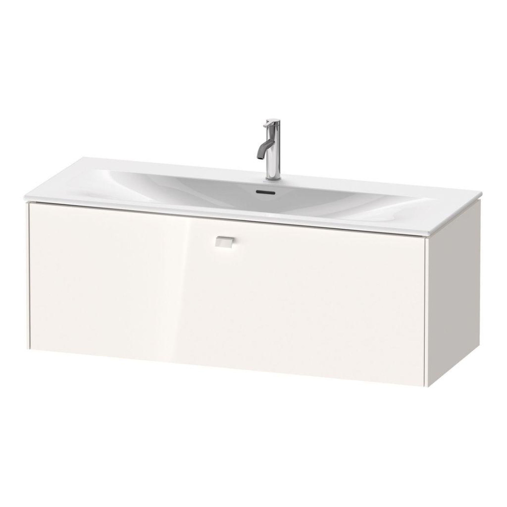 Duravit Brioso BR42140 48" x 17" x 19" One Drawer Wall-Mount Vanity Unit in White High Gloss