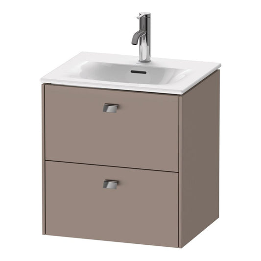 Duravit Brioso BR43090 20" x 22" x 16" Two Drawer Wall-Mount Vanity Unit in Basalt Matt and Chrome Handle