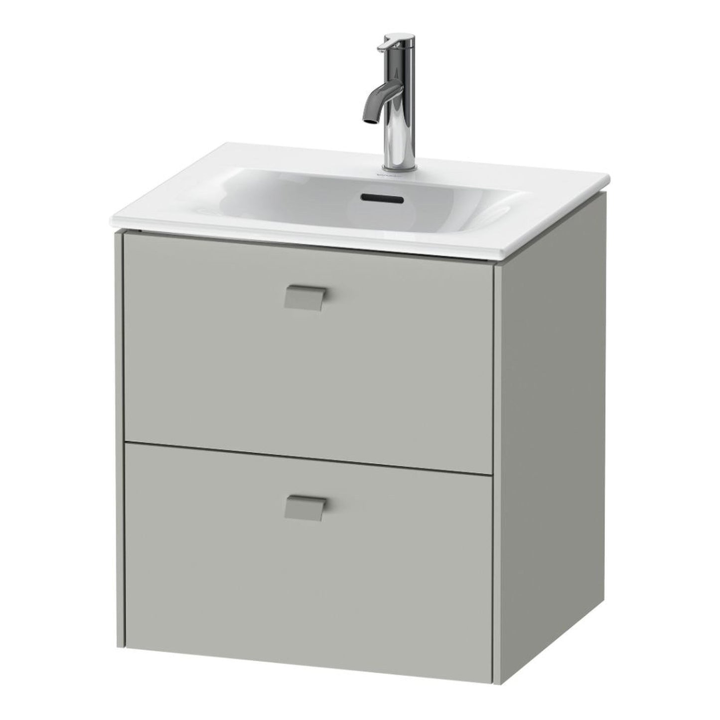 Duravit Brioso BR43090 20" x 22" x 16" Two Drawer Wall-Mount Vanity Unit in Concrete Grey Matt