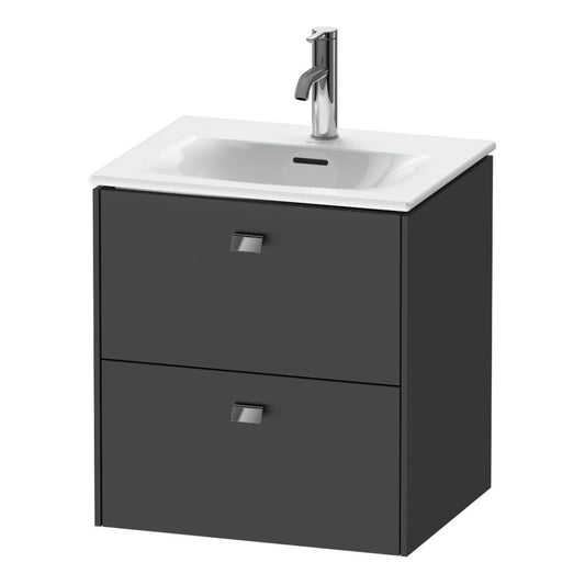 Duravit Brioso BR43090 20" x 22" x 16" Two Drawer Wall-Mount Vanity Unit in Graphite Matt and Chrome Handle