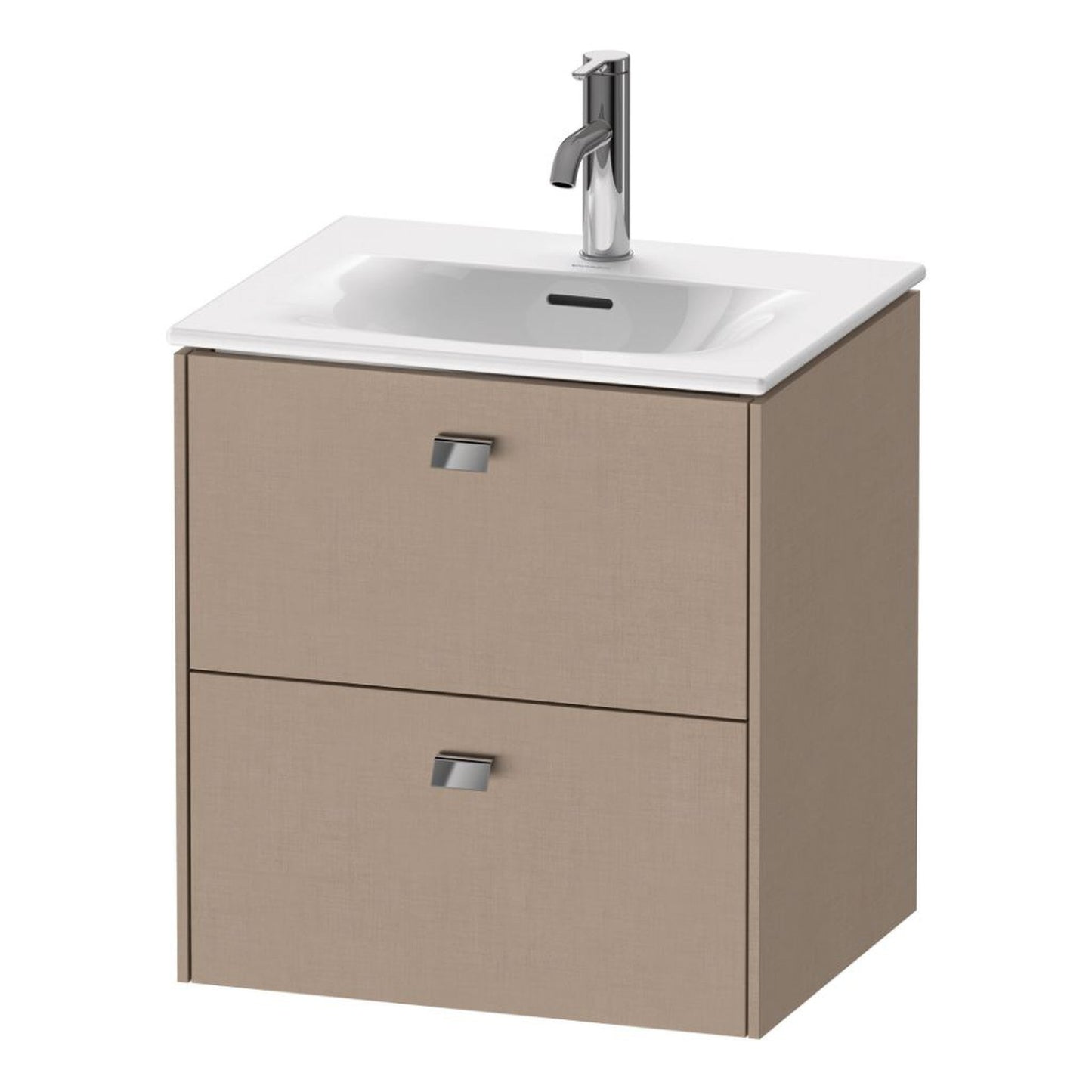 Duravit Brioso BR43090 20" x 22" x 16" Two Drawer Wall-Mount Vanity Unit in Linen and Chrome Handle
