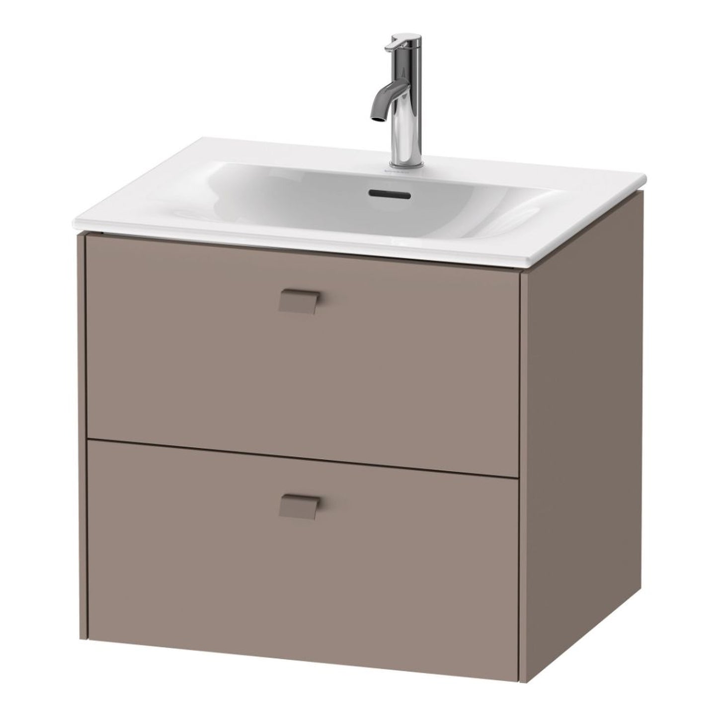 Duravit Brioso BR43100 24" x 22" x 19" Two Drawer Wall-Mount Vanity Unit in Basalt Matt
