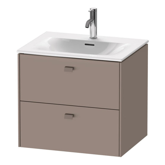 Duravit Brioso BR43100 24" x 22" x 19" Two Drawer Wall-Mount Vanity Unit in Basalt Matt