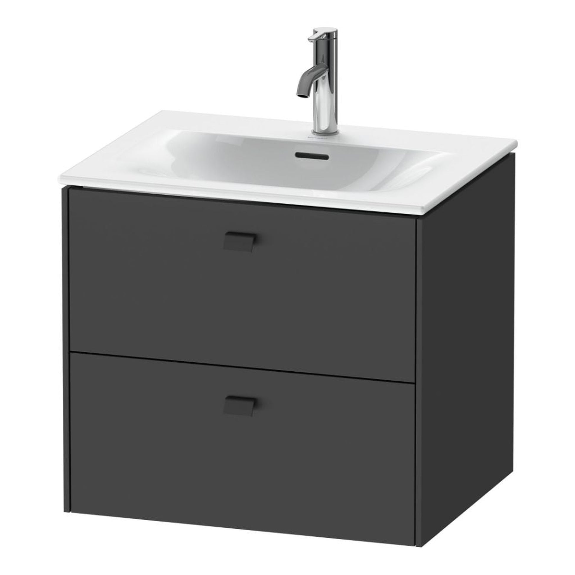 Duravit Brioso BR43100 24" x 22" x 19" Two Drawer Wall-Mount Vanity Unit in Graphite Matt