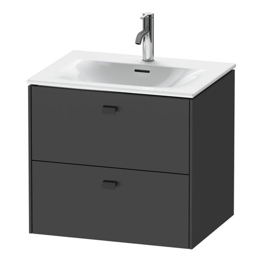 Duravit Brioso BR43100 24" x 22" x 19" Two Drawer Wall-Mount Vanity Unit in Graphite Matt