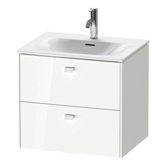Duravit Brioso BR43100 24" x 22" x 19" Two Drawer Wall-Mount Vanity Unit in White High Gloss