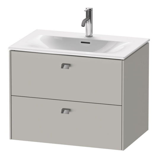 Duravit Brioso BR43110 28" x 22" x 19" Two Drawer Wall-Mount Vanity Unit in Concrete Grey Matt and Chrome Handle
