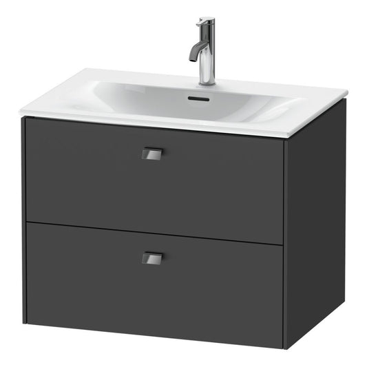 Duravit Brioso BR43110 28" x 22" x 19" Two Drawer Wall-Mount Vanity Unit in Graphite Matt and Chrome Handle