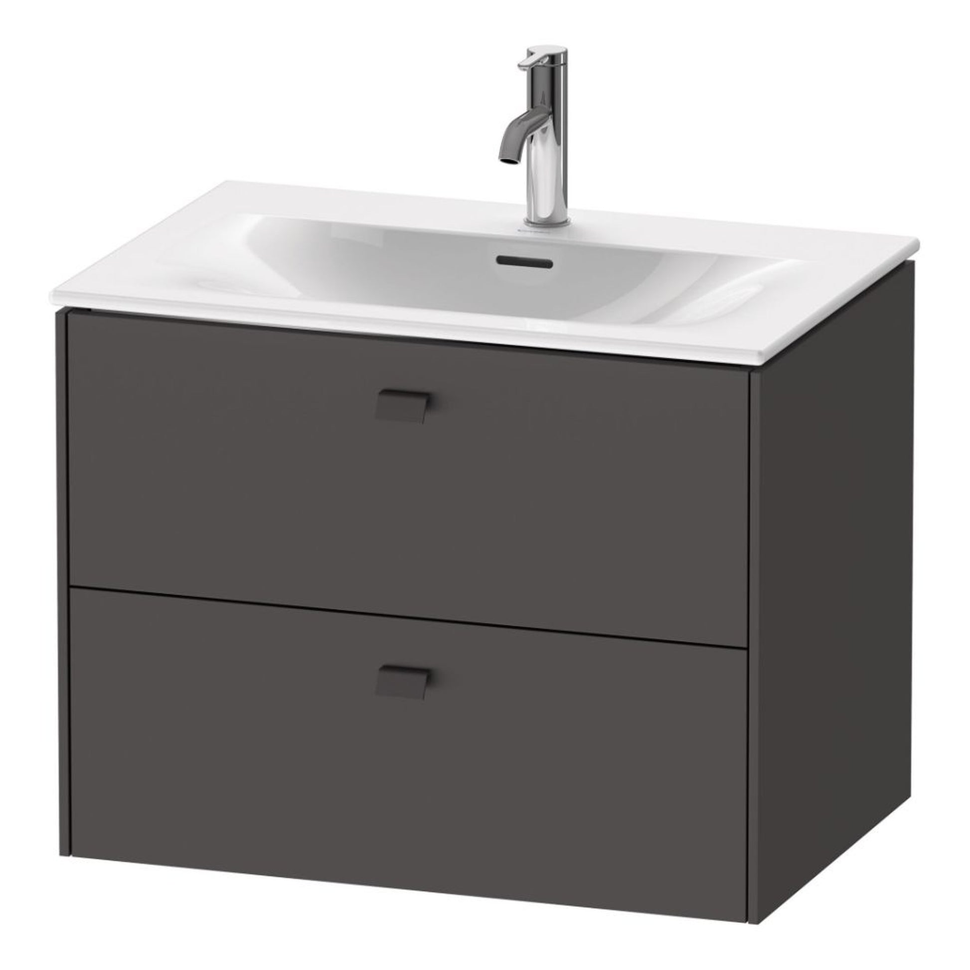 Duravit Brioso BR43110 28" x 22" x 19" Two Drawer Wall-Mount Vanity Unit in Graphite Matt