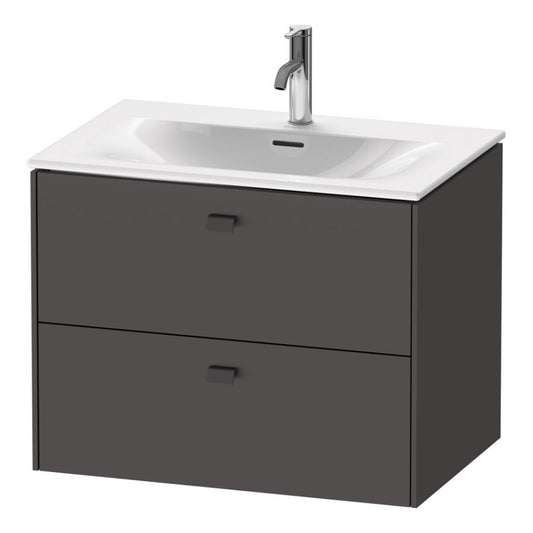 Duravit Brioso BR43110 28" x 22" x 19" Two Drawer Wall-Mount Vanity Unit in Graphite Matt