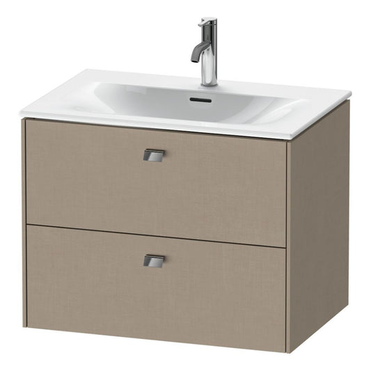Duravit Brioso BR43110 28" x 22" x 19" Two Drawer Wall-Mount Vanity Unit in Linen and Chrome Handle