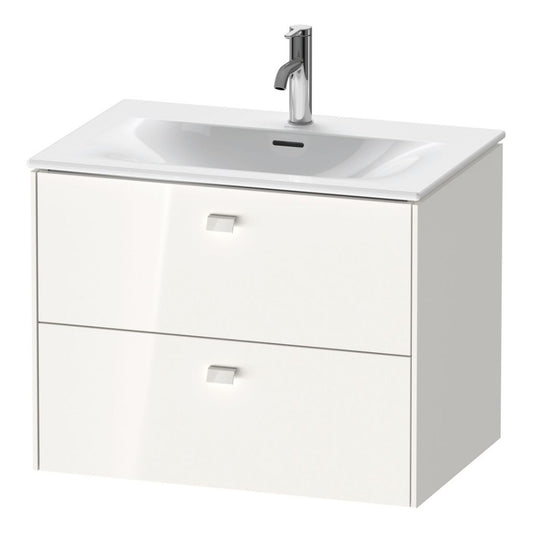 Duravit Brioso BR43110 28" x 22" x 19" Two Drawer Wall-Mount Vanity Unit in White High Gloss