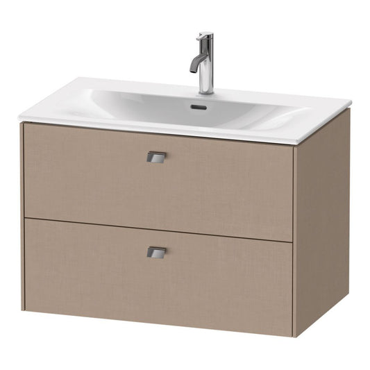 Duravit Brioso BR43120 32" x 22" x 19" Two Drawer Wall-Mount Vanity Unit in Linen and Chrome Handle