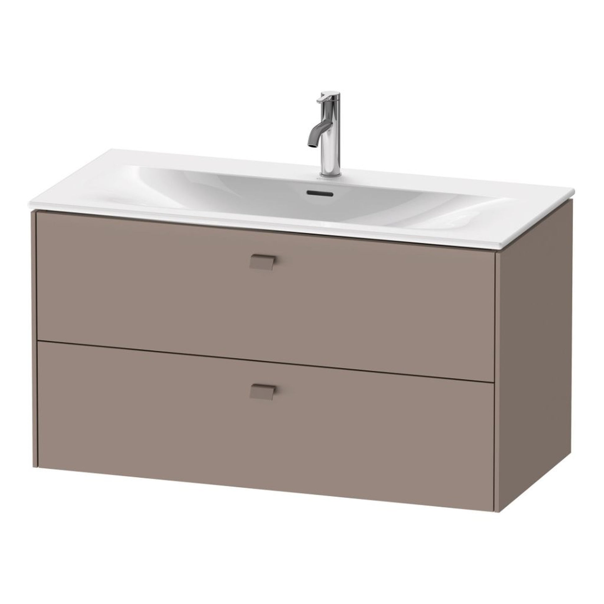Duravit Brioso BR43130 40" x 22" x 19" Two Drawer Wall-Mount Vanity Unit in Basalt Matt