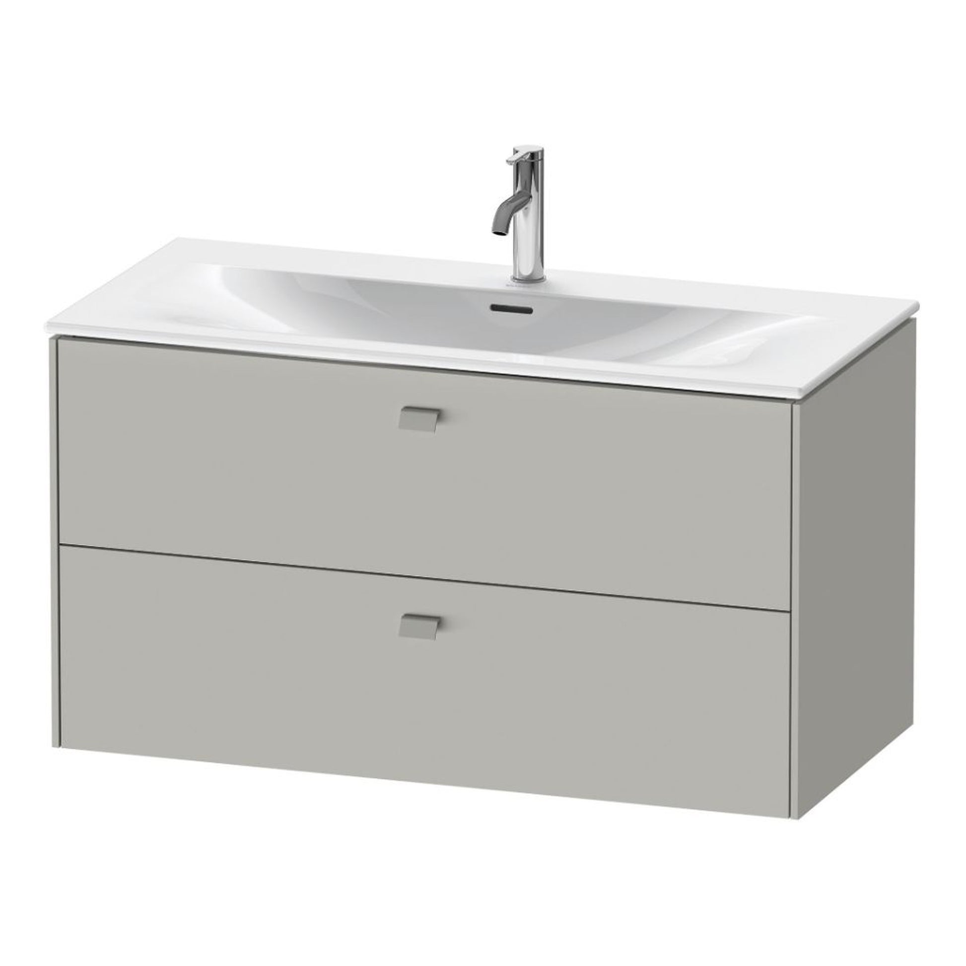 Duravit Brioso BR43130 40" x 22" x 19" Two Drawer Wall-Mount Vanity Unit in Concrete Grey Matt