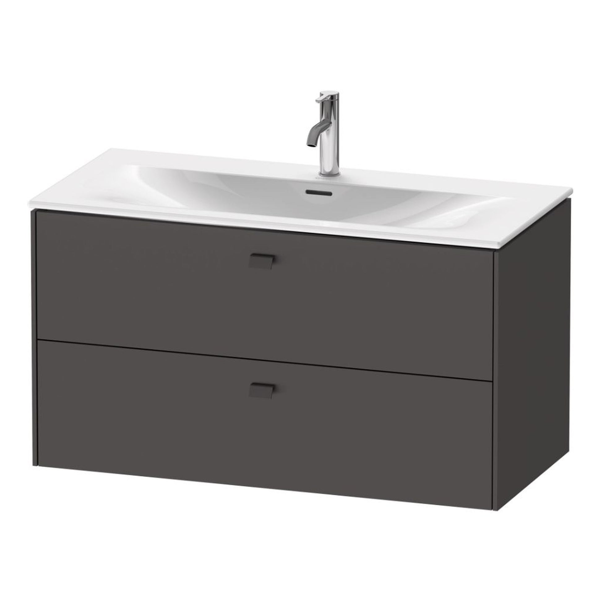 Duravit Brioso BR43130 40" x 22" x 19" Two Drawer Wall-Mount Vanity Unit in Graphite Matt