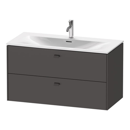 Duravit Brioso BR43130 40" x 22" x 19" Two Drawer Wall-Mount Vanity Unit in Graphite Matt
