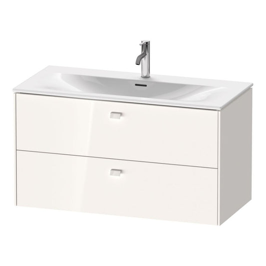 Duravit Brioso BR43130 40" x 22" x 19" Two Drawer Wall-Mount Vanity Unit in White High Gloss