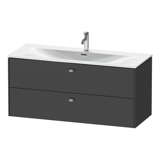 Duravit Brioso BR43140 48" x 22" x 19" Two Drawer Wall-Mount Vanity Unit in Graphite Matt and Chrome Handle