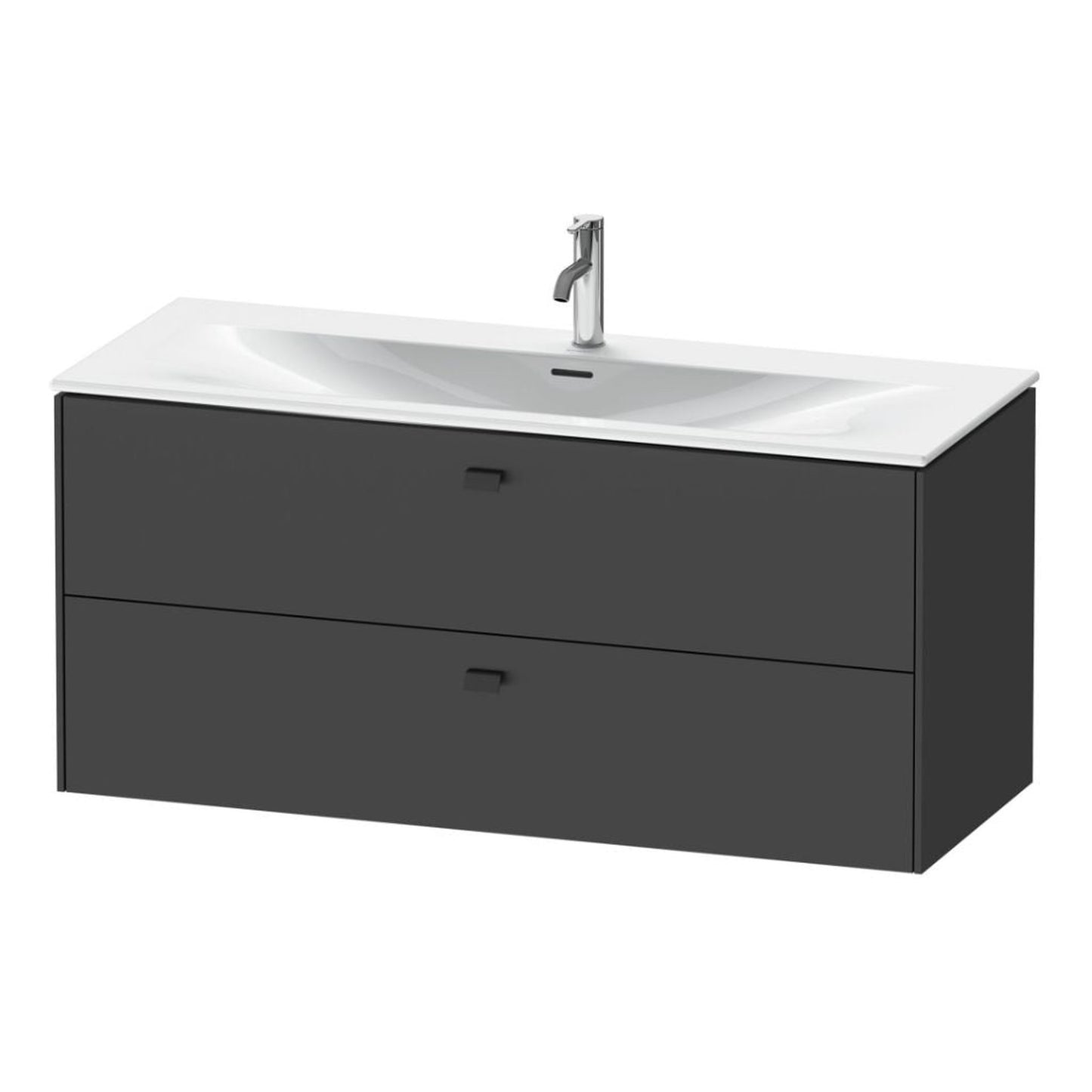 Duravit Brioso BR43140 48" x 22" x 19" Two Drawer Wall-Mount Vanity Unit in Graphite Matt