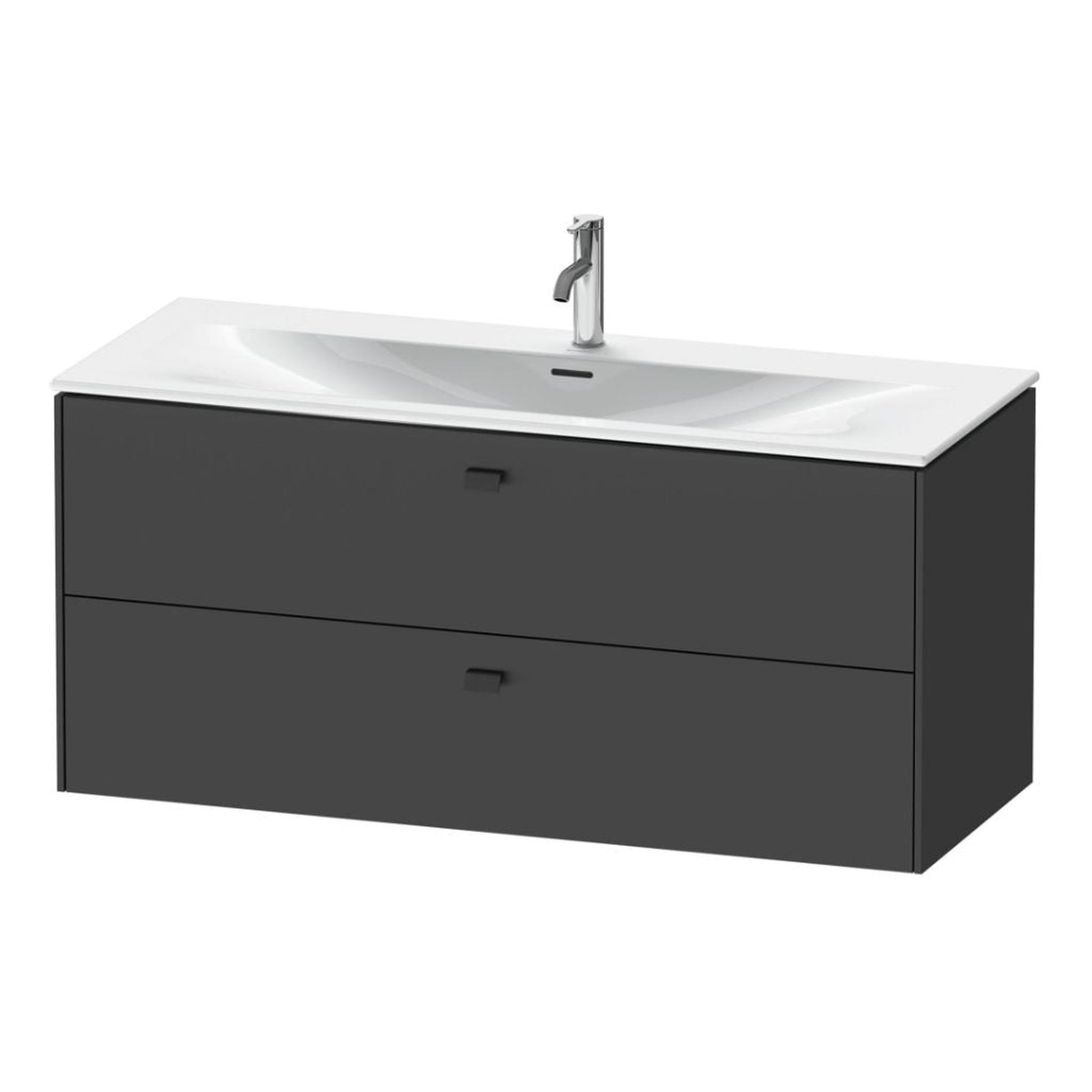 Duravit Brioso BR43140 48" x 22" x 19" Two Drawer Wall-Mount Vanity Unit in Graphite Matt