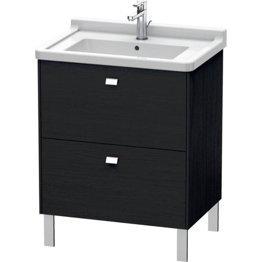 Duravit Brioso BR44210 26" x 27" x 18" Two Drawer Floor Standing Vanity Unit in Black Oak and Chrome Handle