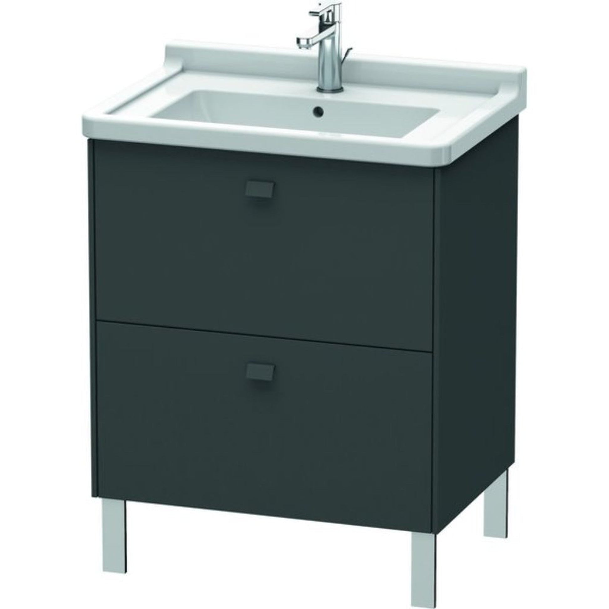 Duravit Brioso BR44210 26" x 27" x 18" Two Drawer Floor Standing Vanity Unit in Graphite Matt