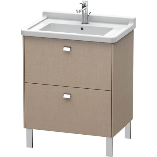 Duravit Brioso BR44210 26" x 27" x 18" Two Drawer Floor Standing Vanity Unit in Linen and Chrome Handle