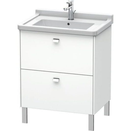 Duravit Brioso BR44210 26" x 27" x 18" Two Drawer Floor Standing Vanity Unit in White Matt and Chrome Handle