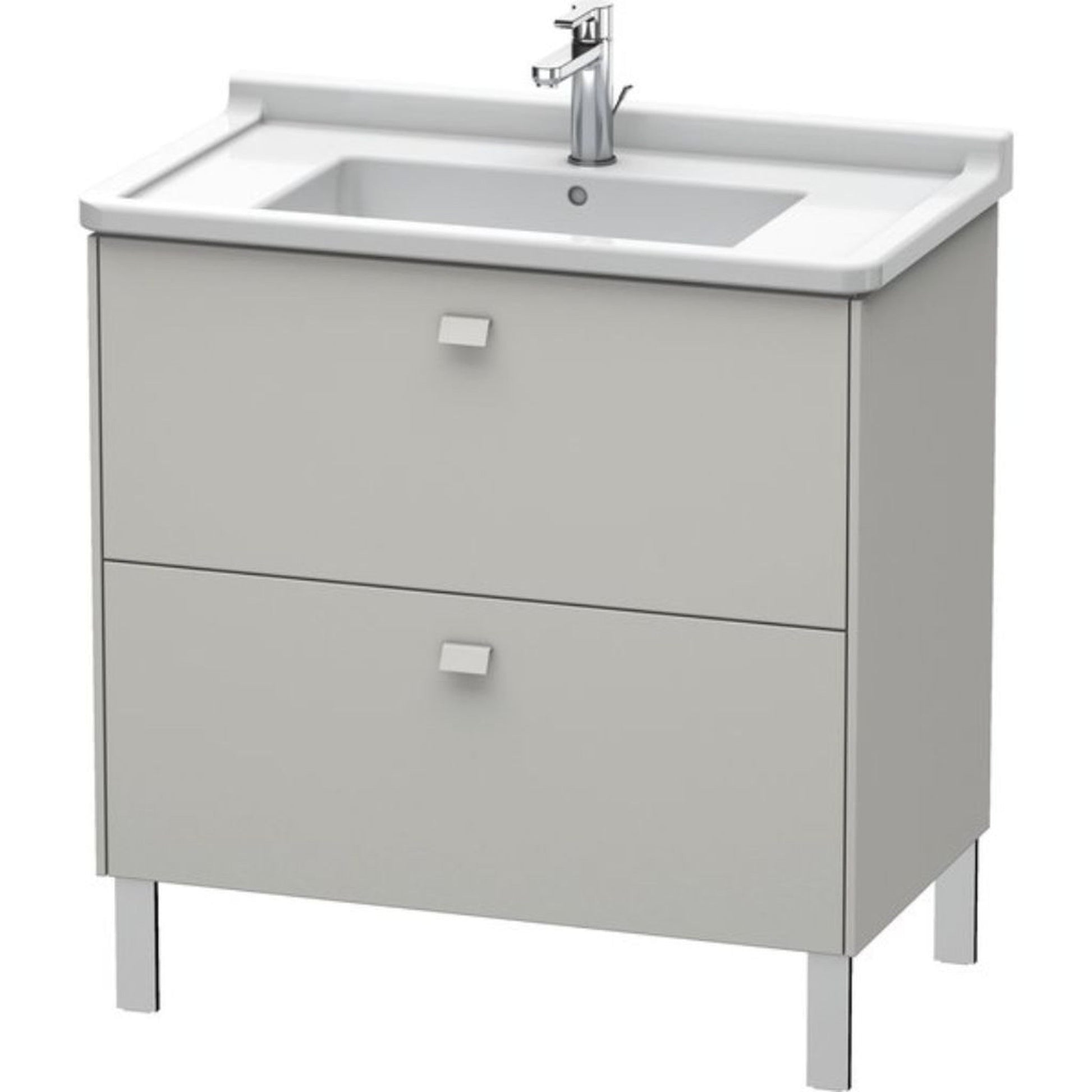 Duravit Brioso BR44220 32" x 27" x 18" Two Drawer Floor Standing Vanity Unit in Concrete Grey Matt
