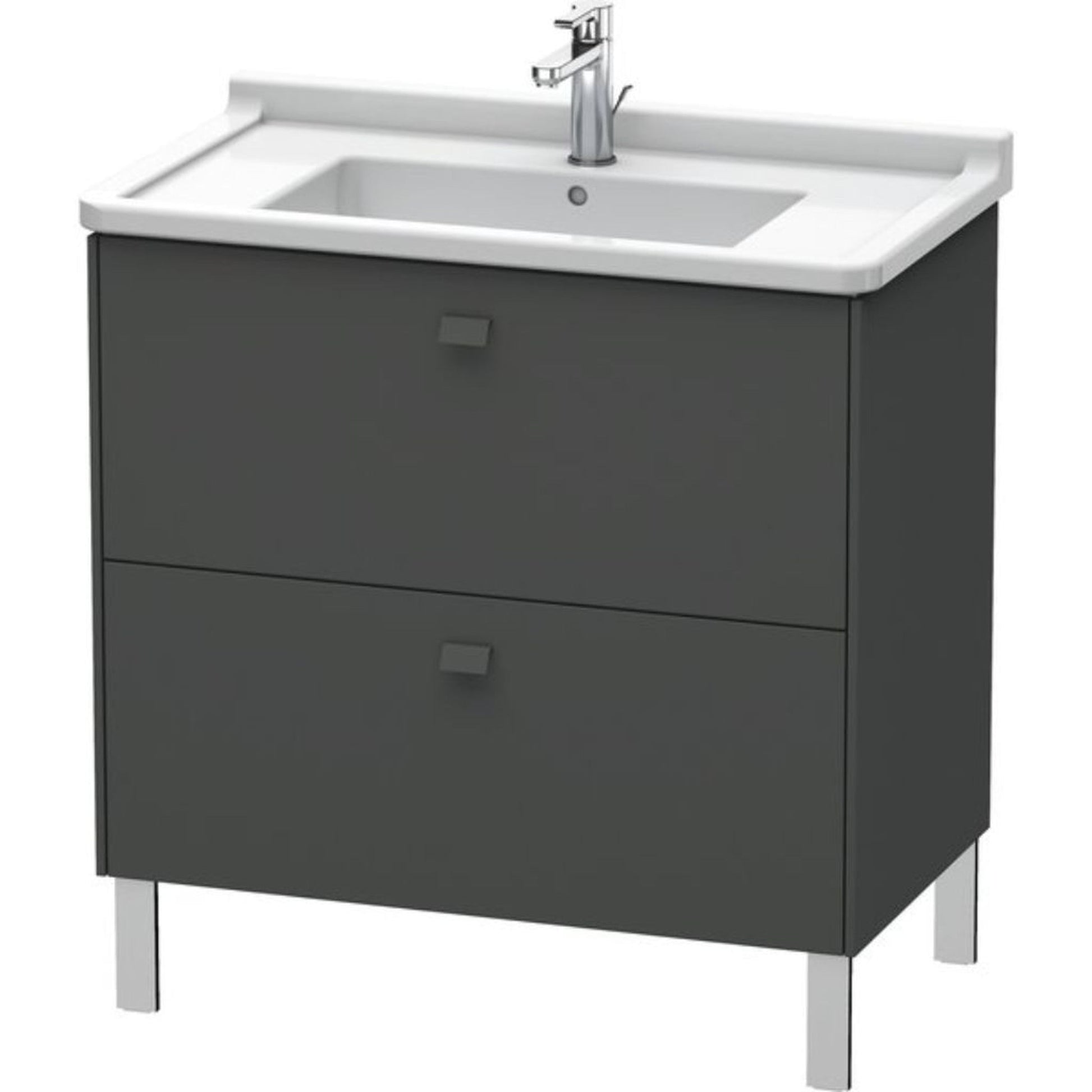 Duravit Brioso BR44220 32" x 27" x 18" Two Drawer Floor Standing Vanity Unit in Graphite Matt