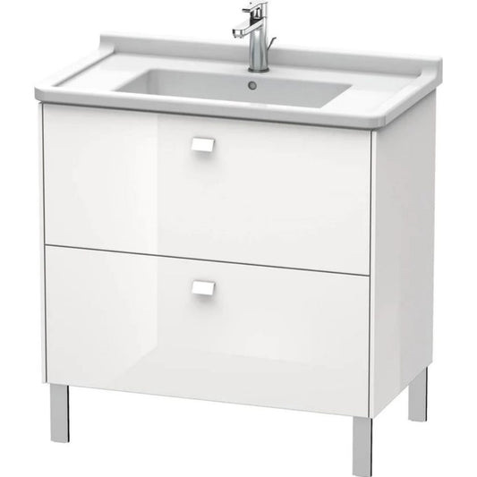 Duravit Brioso BR44220 32" x 27" x 18" Two Drawer Floor Standing Vanity Unit in White High Gloss