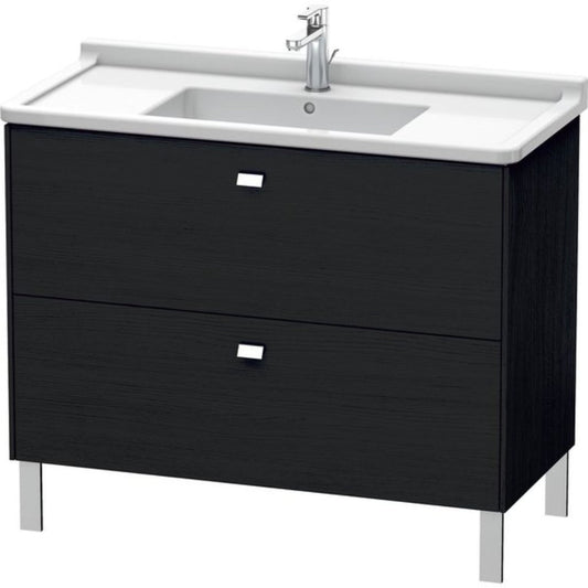 Duravit Brioso BR44230 40" x 27" x 18" Two Drawer Floor Standing Vanity Unit in Black Oak and Chrome Handle