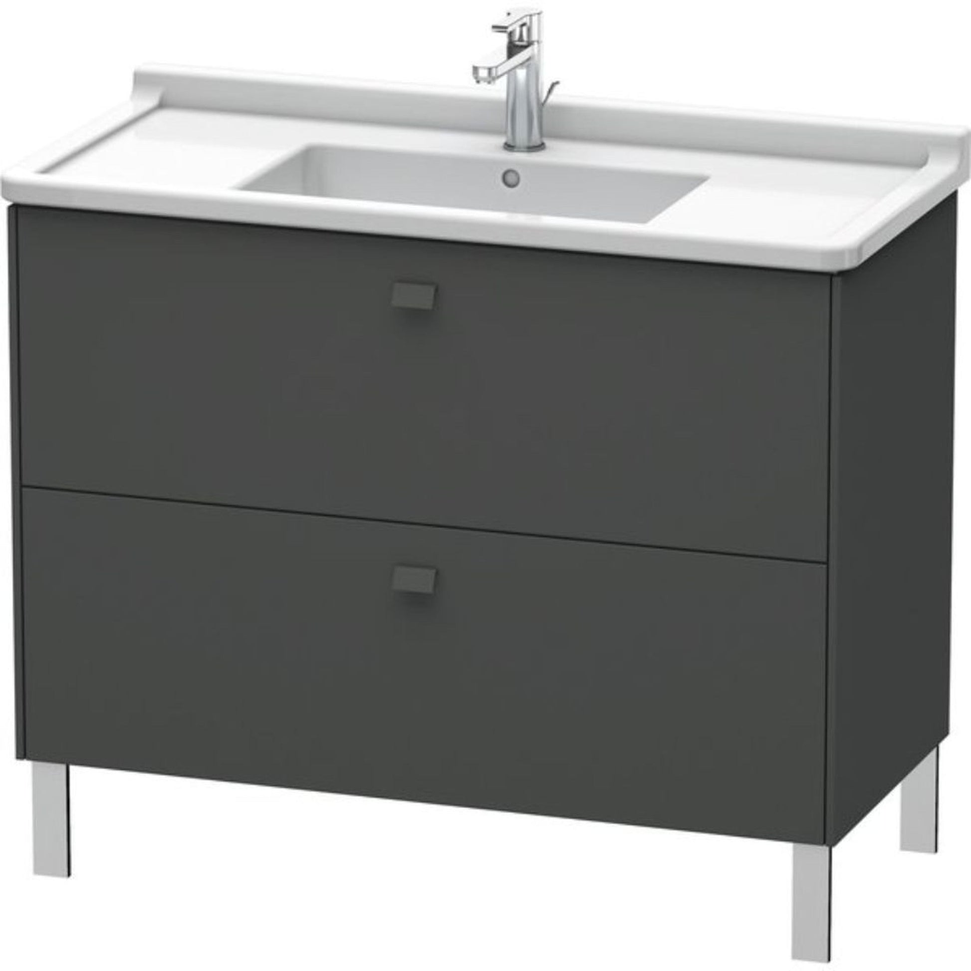 Duravit Brioso BR44230 40" x 27" x 18" Two Drawer Floor Standing Vanity Unit in Graphite Matt