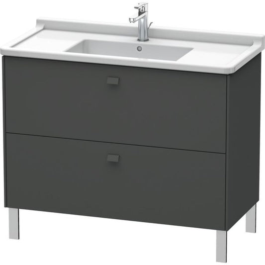 Duravit Brioso BR44230 40" x 27" x 18" Two Drawer Floor Standing Vanity Unit in Graphite Matt