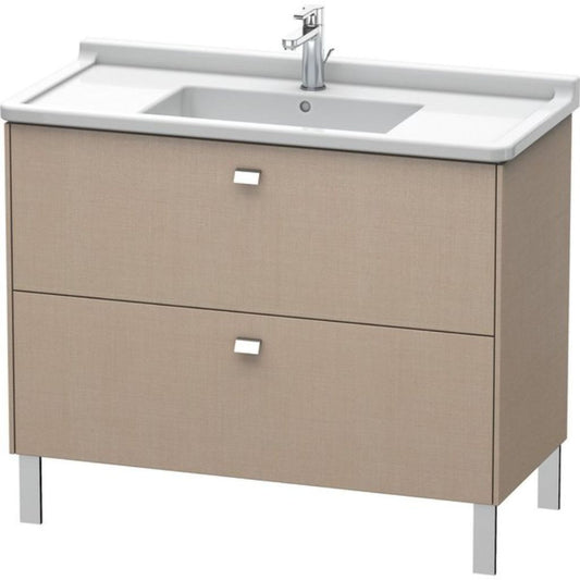 Duravit Brioso BR44230 40" x 27" x 18" Two Drawer Floor Standing Vanity Unit in Linen and Chrome Handle