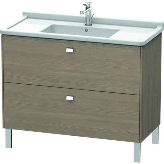 Duravit Brioso BR44230 40" x 27" x 18" Two Drawer Floor Standing Vanity Unit in Oak Terra and Chrome Handle