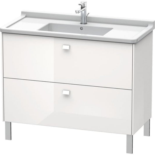 Duravit Brioso BR44230 40" x 27" x 18" Two Drawer Floor Standing Vanity Unit in White High Gloss