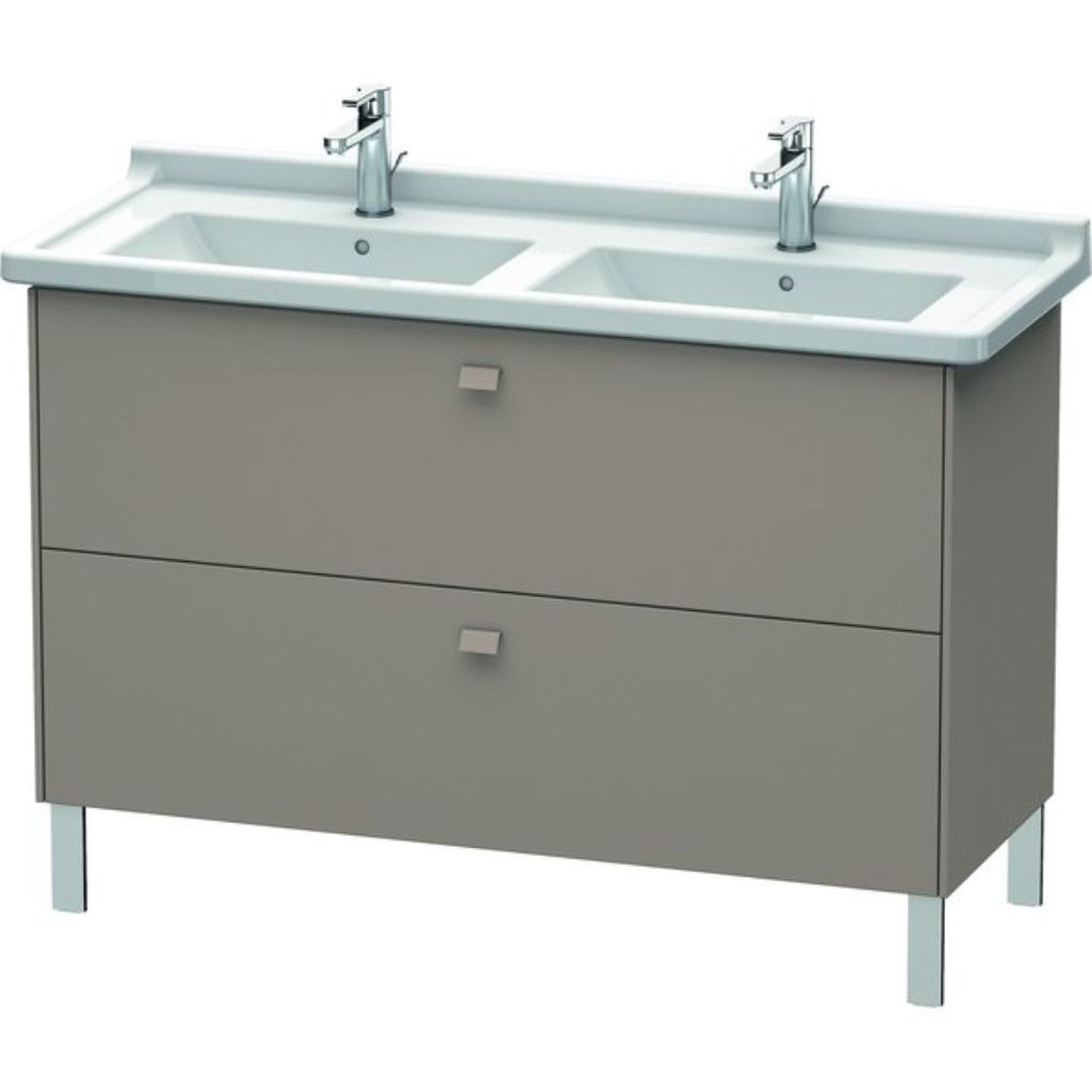 Duravit Brioso BR44240 48" x 27" x 18" Two Drawer Floor Standing Vanity Unit in Basalt Matt