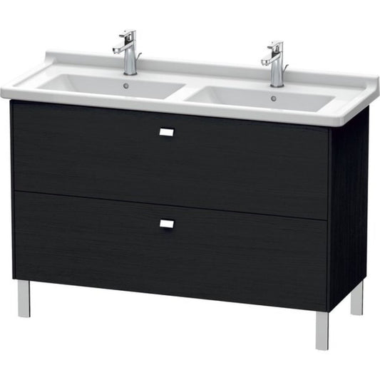 Duravit Brioso BR44240 48" x 27" x 18" Two Drawer Floor Standing Vanity Unit in Black Oak and Chrome Handle