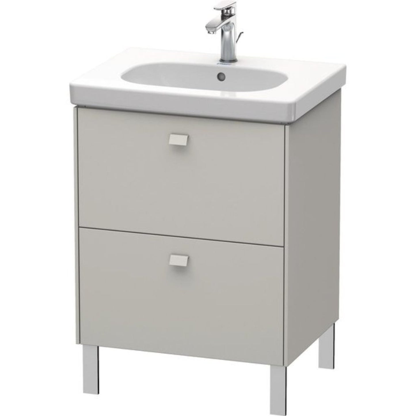 Duravit Brioso BR44250 24" x 27" x 18" Two Drawer Floor Standing Vanity Unit in Concrete Grey Matt