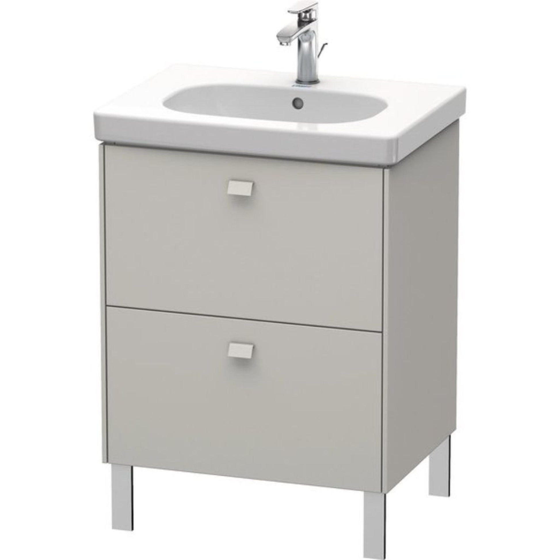 Duravit Brioso BR44250 24" x 27" x 18" Two Drawer Floor Standing Vanity Unit in Concrete Grey Matt