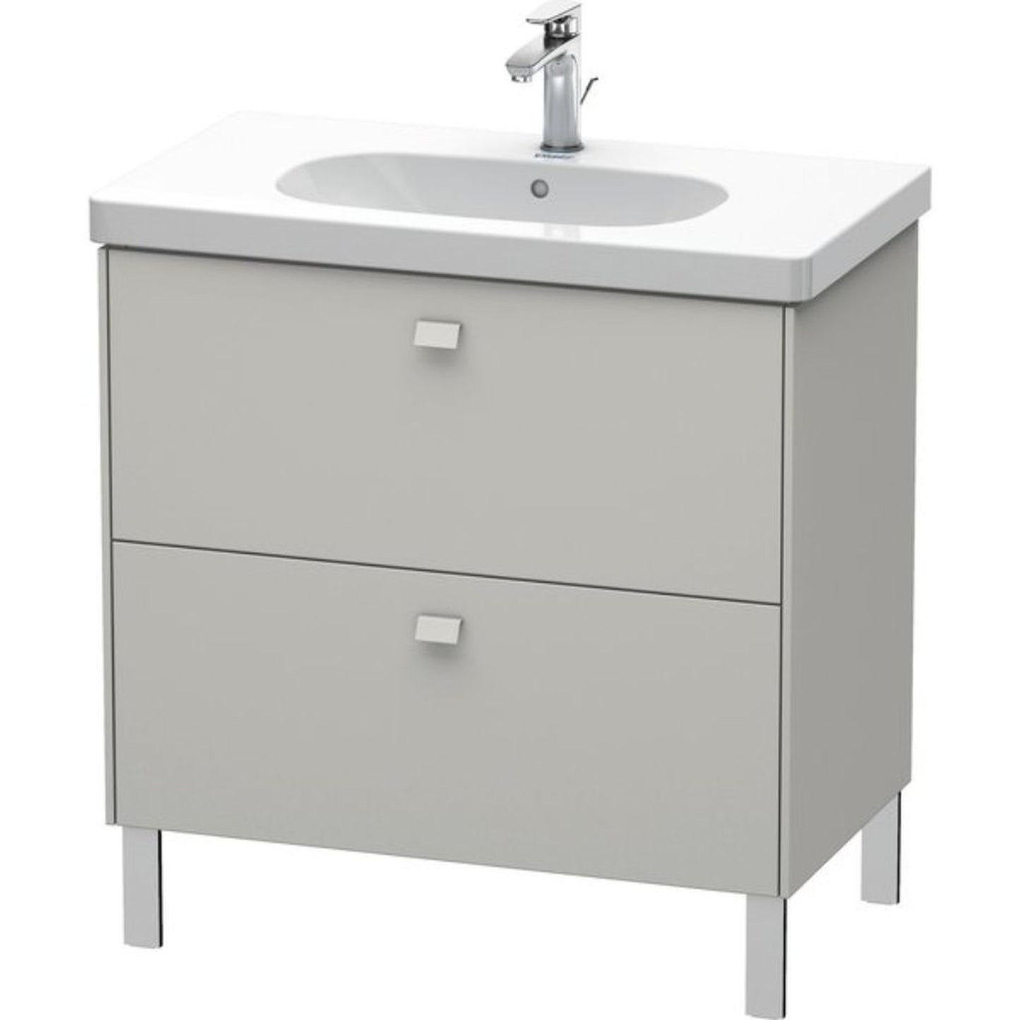 Duravit Brioso BR44260 32" x 27" x 18" Two Drawer Floor Standing Vanity Unit in Concrete Grey Matt