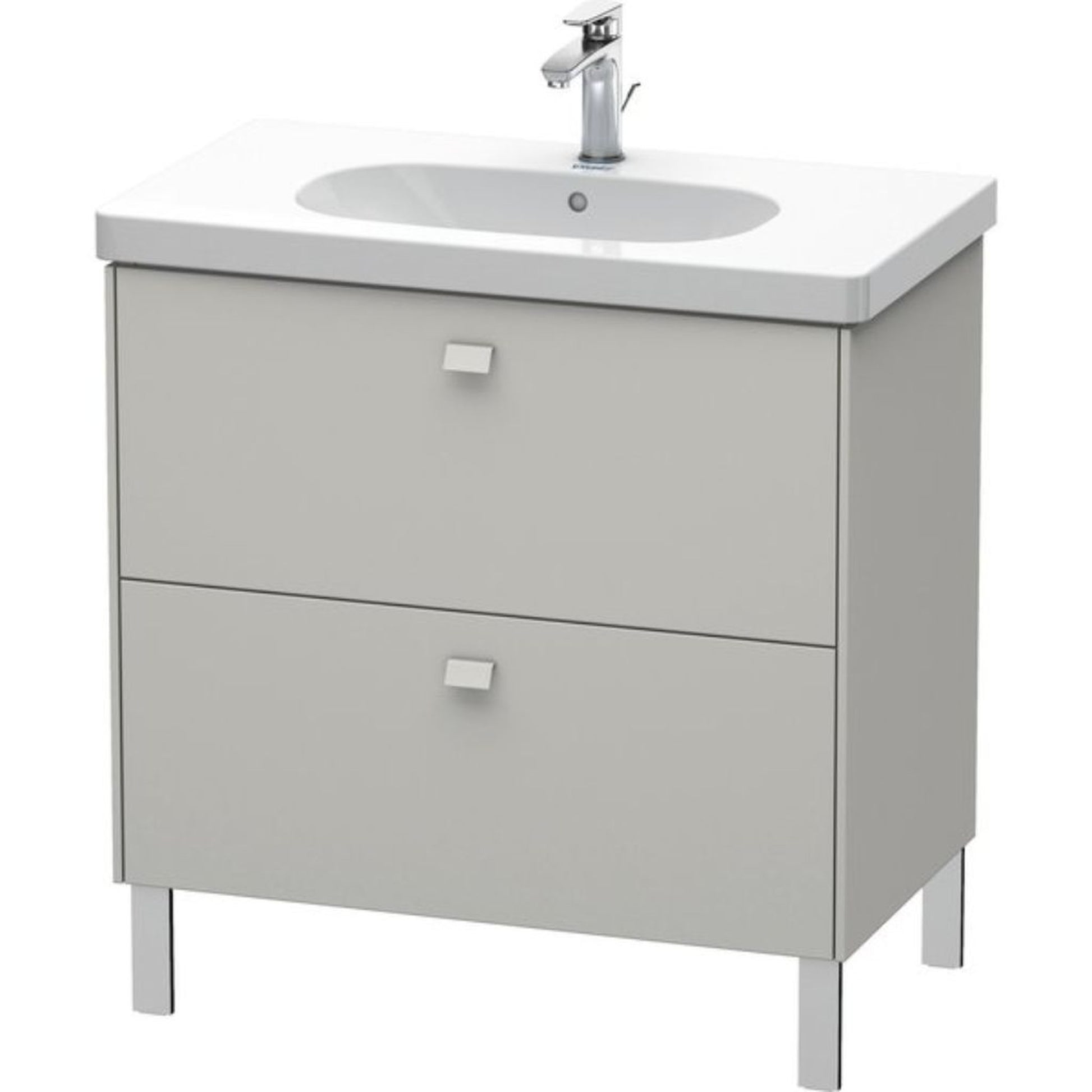 Duravit Brioso BR44260 32" x 27" x 18" Two Drawer Floor Standing Vanity Unit in Concrete Grey Matt