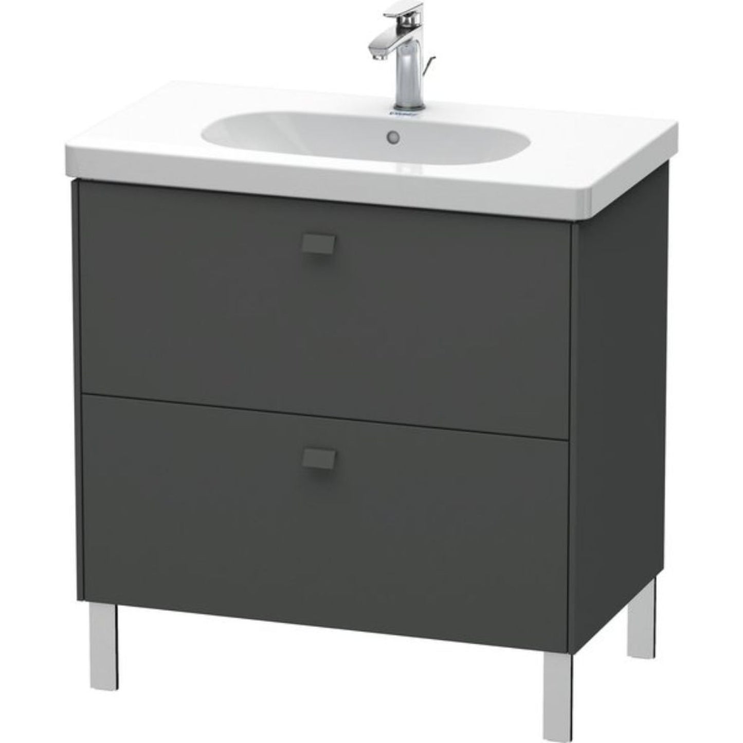 Duravit Brioso BR44260 32" x 27" x 18" Two Drawer Floor Standing Vanity Unit in Graphite Matt