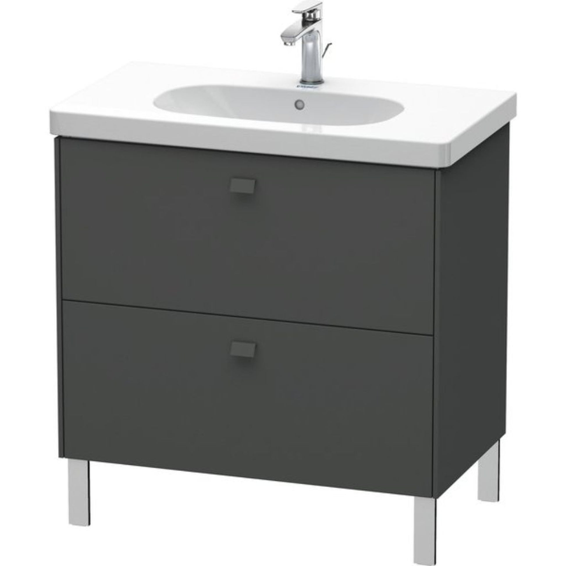 Duravit Brioso BR44260 32" x 27" x 18" Two Drawer Floor Standing Vanity Unit in Graphite Matt