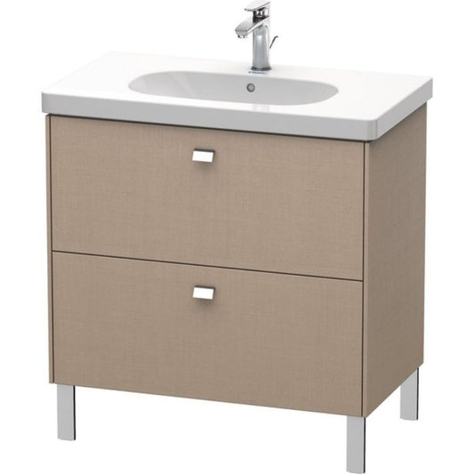 Duravit Brioso BR44260 32" x 27" x 18" Two Drawer Floor Standing Vanity Unit in Linen and Chrome Handle